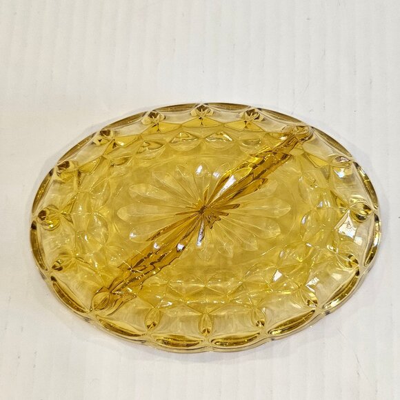 MCM Anchor Hocking Fairfield Amber Glass Oval Divided Relish Dish 7" Long - Picture 4 of 10